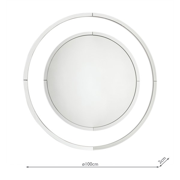 (image for) Laura Ashley Evie Large Round Mirror Clear Frame 100cm